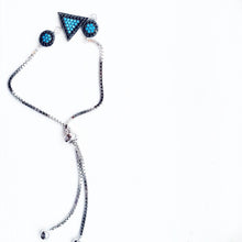 Load image into Gallery viewer, Aqua accented adjustable bracelet